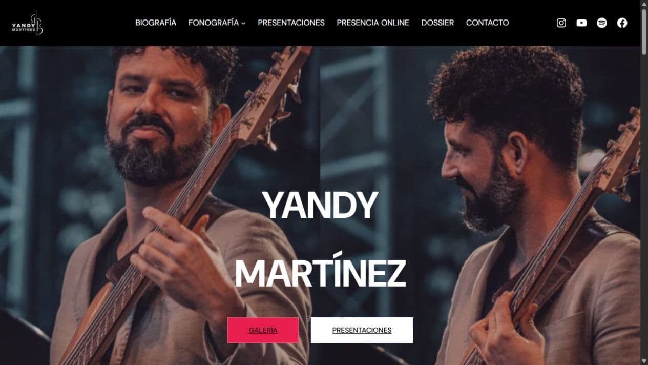 Vista previa del sitio web de Yandy Martínez