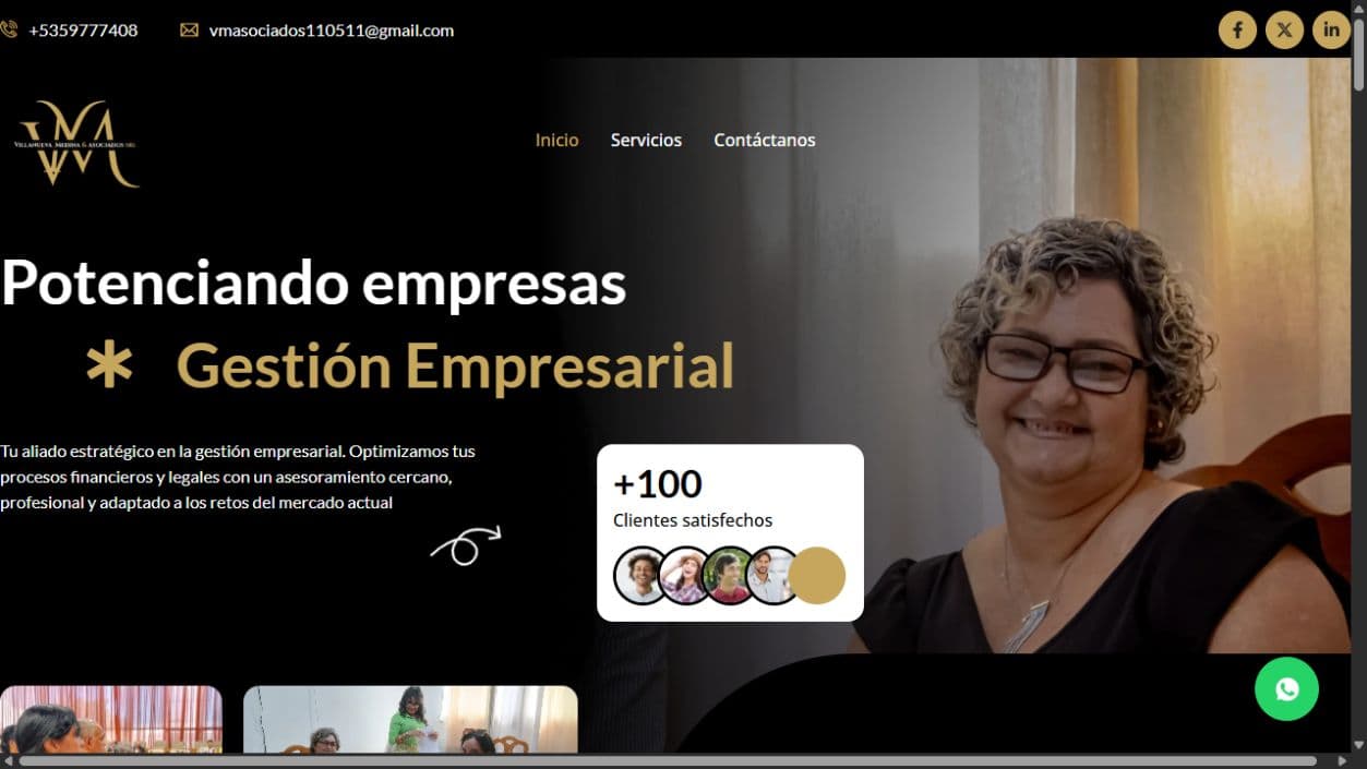 Vista previa del sitio web de Villanueva Medina y Asociados